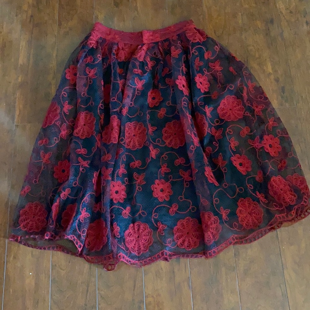 Black and red flower skirt from voodoo vixen